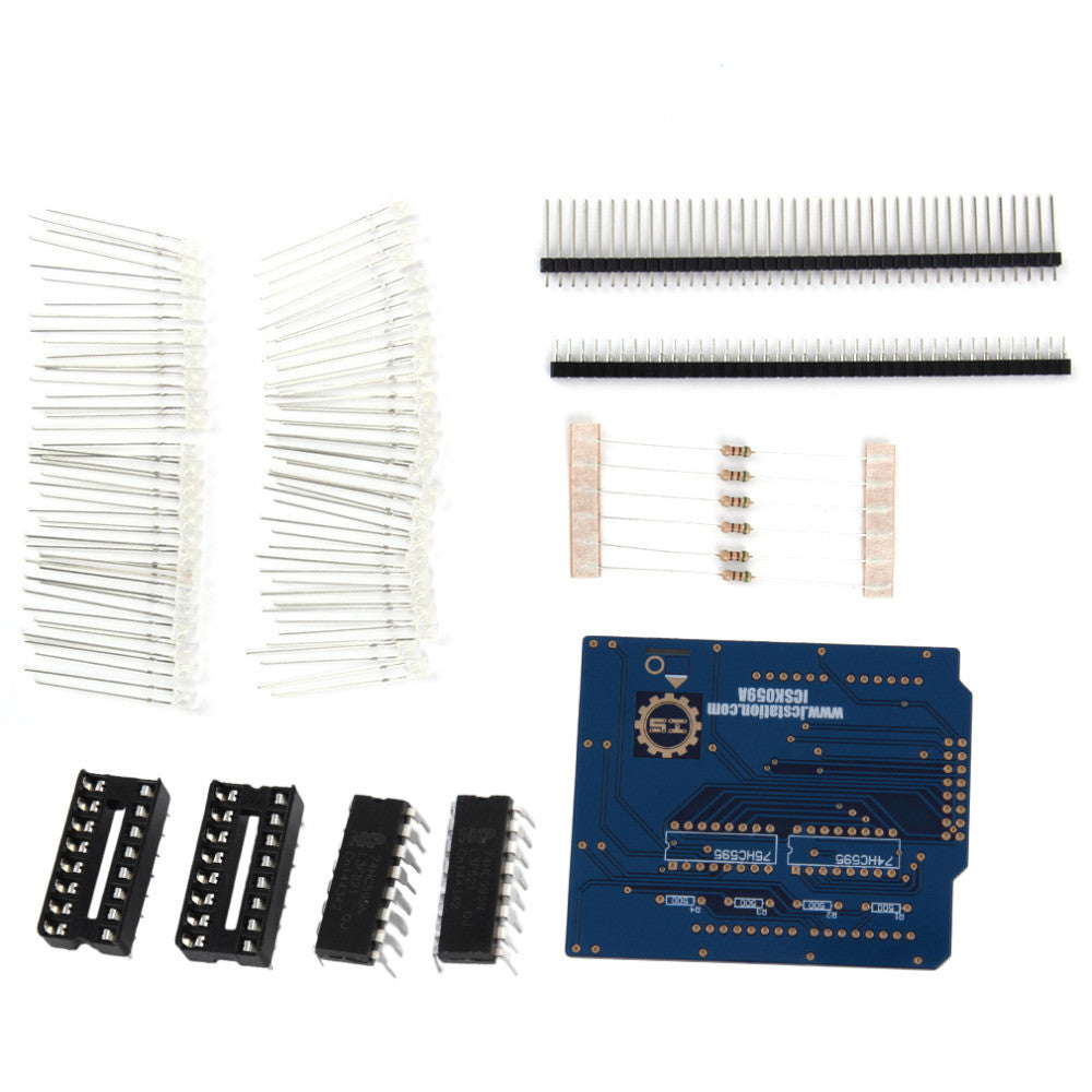 2016 Newest Blue 4X4X4 Light Cube Kit Blue for Arduino uno shield LED Precise DIY Kit